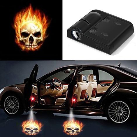 (3600LM-01)1 pièce Lampe de bienvenue lumineuse avec logo pour portière de voiture, projecteur laser universel sans fil, éclairage d'ambiance LED décoratif pour véhicule. (1/4)