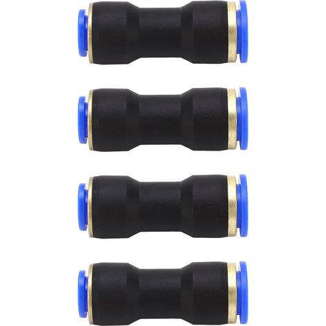 Raccord rapide pneumatique SPG16-12, lot de 4, réducteur droit en plastique 5/8" et 1/2", connecteur à air comprimé, embout mâle femelle, usage atelier, raccord universel. (1/5)