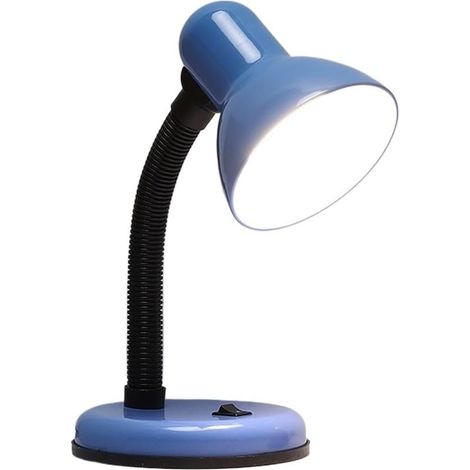 Lampe de bureau bleue flexible et réglable (avec interrupteur à bouton) — Éclairage portable et respectueux des yeux pour chambres d'étudiant, bureaux et espaces de travail 9 W, 3 modes de couleur (1/5)