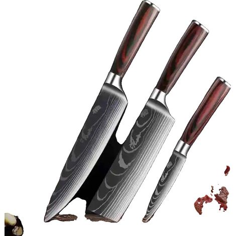 Juego de cuchillos de cocina, acero inoxidable de alto contenido de carbono, mango ergonómico, AGF (1/2)