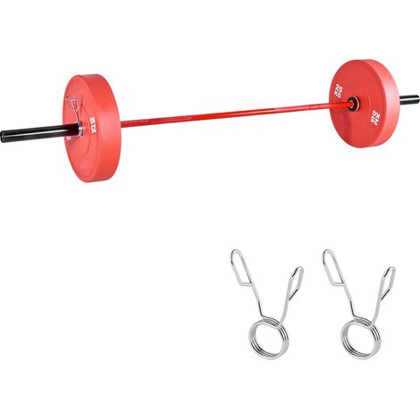 Barre d'haltérophilie 220cm, compatible disques 50mm, barre musculation poignée striée pour force, haltérophilie, squat, soulevé de terre, développé couché, curl, développé militaire, capacité 453kg (1/5)