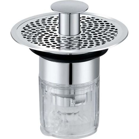Universeller Waschbeckenablauf, Pop-Up-Waschbeckenablauf, Waschbeckenablauf mit Anti-Verstopfungs-Sieb, Universeller Waschbeckenablauf mit magnetischem Wasserventil 34–38 mm (1/4)