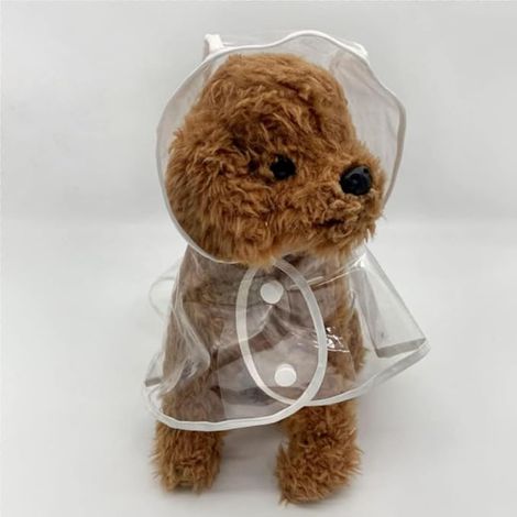 Imperméable Chien, Poncho Pluie PVC Transparent, Chien Capuche, Vêtements Pluie, Taille 52 cm (1/2)