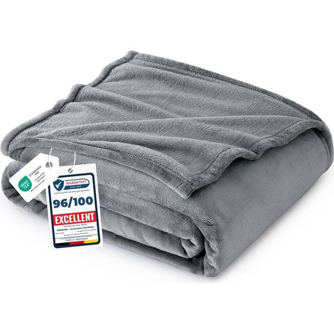 Plaid Polaire Couverture Canapé - 150 x 200 cm, Gris (1/5)