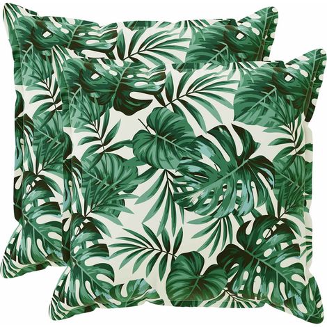 Kissenbezug 2 stk. HOUTEN Blattmuster 70 x 70 cm Polyester vidaXL