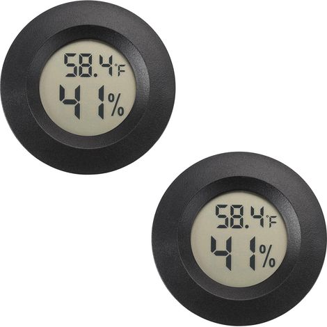 Mini hygromètre thermomètre hygromètre numérique humidificateur d'humidité intérieur/extérieur humidificateur reptile thermomètre serre jardin cave Fahrenheit (℉) / Celsius (℃) lot de 2 (1/4)