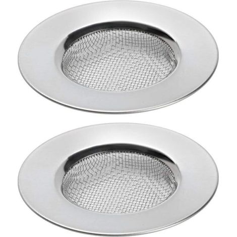Set mit 2 Spülbeckensieben für Dusche, Badewanne oder Küchenspüle. Haarfänger. Edelstahl-Abflusssiebe. 7,6 cm Durchmesser.