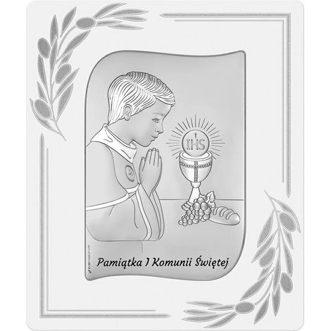Quadro in argento, souvenir della Prima Comunione per un bambino con incisione 6793OP-O 15 x 17,5 cm (1/4)