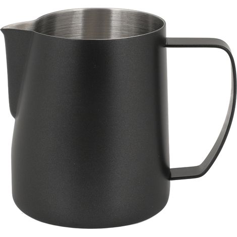 Verseuse à lait en acier inoxydable noir 700ml, pichet à mousser et vapeur pour café, idéal pour latte art et boissons (1/5)