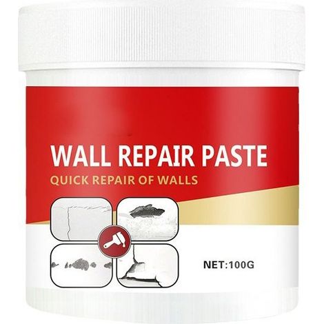 Enduit mural blanc 100g – Pâte de rebouchage haute densité – Comble trous et fissures sur murs et carrelage – Intérieur/extérieur (1/5)