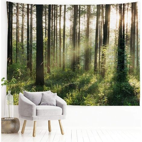 BEBUSINGOTO Tapisserie d'arbre forestier pour chambre à coucher et salon 60 pouces  51 pouces (1/5)