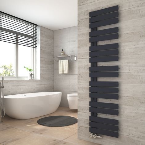 Heilmetz Radiador de baño Antracita Calentador Secatoallas 400 x 1662 mm Radiador de Baño Calentador de Toallas