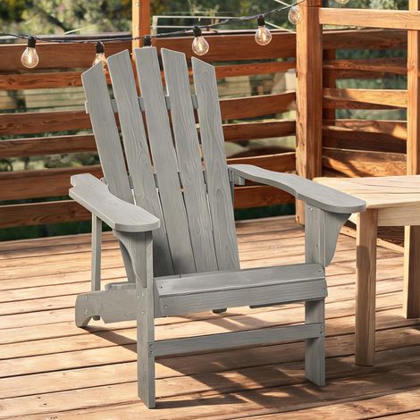 Fauteuil de jardin gris Claro en madera de Abeto 78 x 89 x 88 cm (1/5)