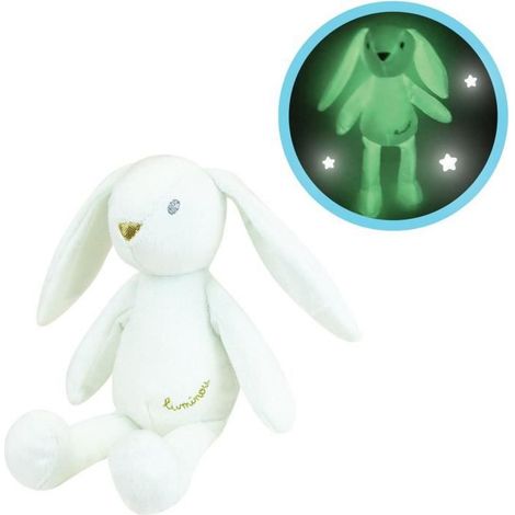 JEMINI Luminou Lapin blanc Peluche lumineuse naturelle fonctionne sans pile+/- 20 cm (1/5)
