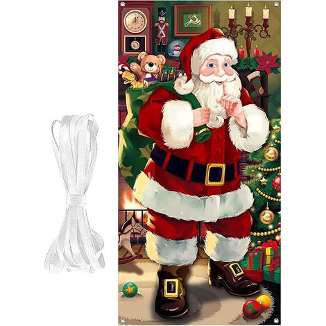 Housse de Porte de Noël avec Motif Santa Bannière Photo de Fête pour Maison École Appartement Fête Entrée Magasin Nouvel An (1/5)