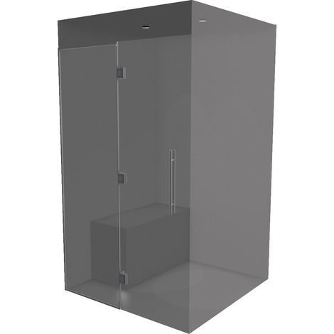 120 x 120 - Hammam kit de construction cabine de douche avec paroi vitrée à carreler avec générateur vapeur
