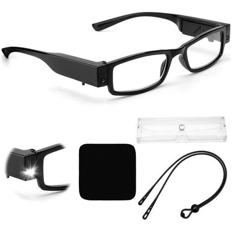 Lesebrille mit 300°-Licht, 250% vergrößernde LED (1/5)