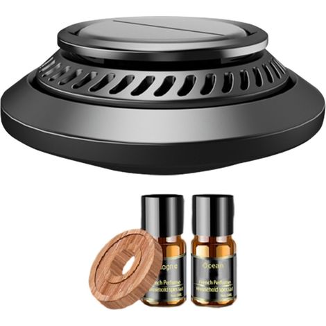 Désodorisant solaire pour voiture – Diffuseur d'aromathérapie rotatif à énergie solaire Parfum de voiture à économie d'énergie avec design turbine, parfum frais et décoration intérieure (1/5)