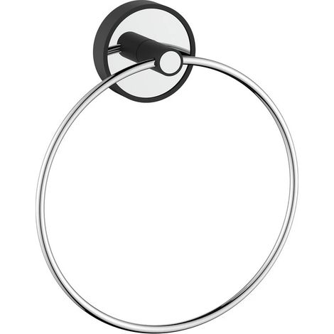 Porta salviette nero e cromato ad anello – Serie Future (1/2)