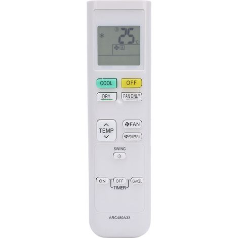 Ersatzfernbedienung für Klimaanlagen aus ABS, kompatibel mit den Modellen ARC480A31, ARC480A32 und ARC480A33.