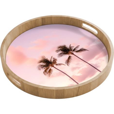 BANDEJA Palmeras - Morado - Nubes - Cielo 50x50 cm