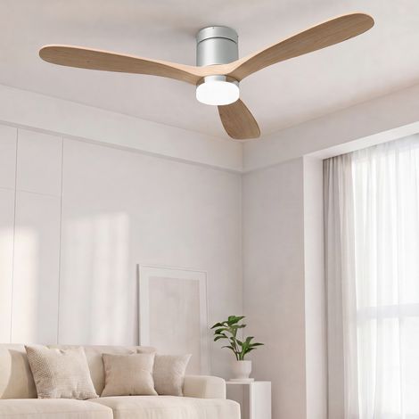Ventilateur de plafond 2 en 1,avec éclairage LED tricolore de 33,6 watts,6 vitesses,lumière réglable 3000K à 6500K,moteur CC silencieux,Bois (1/5)