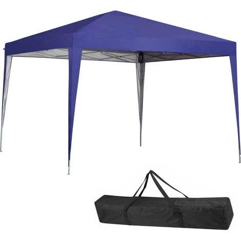 Gazebo 3x3 Pieghevole Impermeabile Richiudibile Fisarmonica Fiera mercato Blu