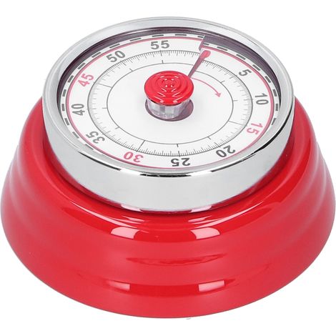 Minuteur mécanique de cuisine, horloge ronde pour étude et cuisson, rappel de temps étudiant gestionnaire rouge (1/5)