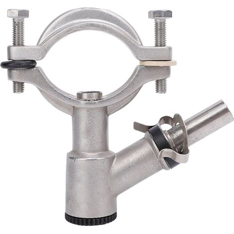 Fascetta a sgancio rapido in acciaio inox per tubo di mungitura, raccordo con valvola a innesto da 1,5 pollici. (1/5)