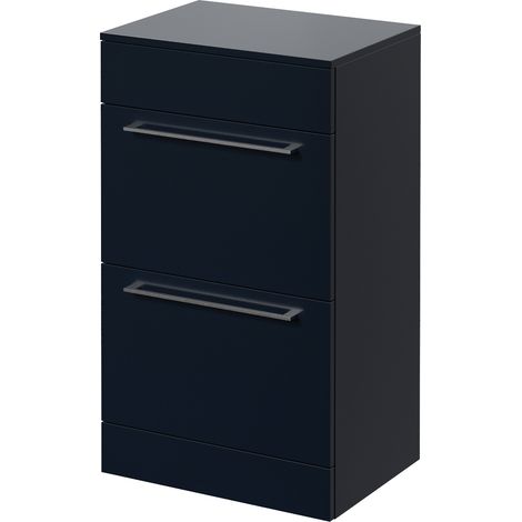 Napoli 390 Deep Blue 500mm 2 Drawer Vanity Unit for Countertop Basins - 500mm - Chrome 320mm Handle