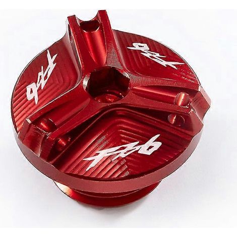 Bouchon de réservoir de liquide de frein avant et bouchon de remplissage d'huile pour moto Yamaha FZ6, FZ-6, ZF6N, FZ6R, FZ6S et Fazer : accessoires de protection. Bouchon de remplissage d'huile rouge (1/5)
