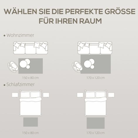 Tapis salon moderne lavable, moquette antidérapante 150x80 cm gris foncé, carpette design sol (1/5)