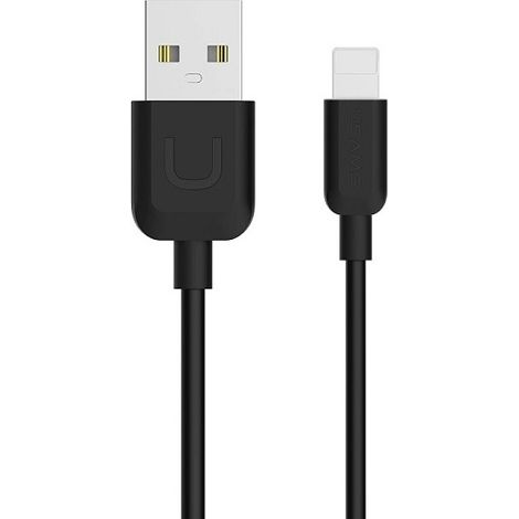 USAMS Lightning-Kabel 1 m Schnellladekabel Schwarz