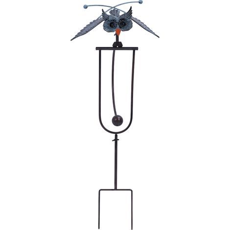 Piquet de hibou d'extérieur en fer simulé à la main avec joints flexibles, décor de pelouse pour jardin (1/4)