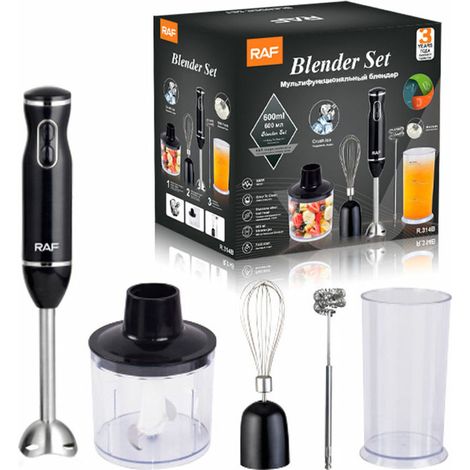 Tigrezy Stabmixer, 5-in-1-Stabmixer, 800-W-Suppenmixer mit 9 Geschwindigkeitseinstellungen und TURBO, 500-ml-Zerkleinerer und 600-ml-Mixer, BPA-frei (1/5)