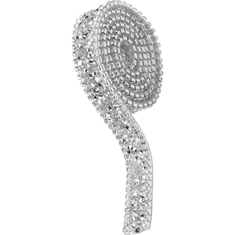 Chaîne de strass écologique en bande longue de 1 mètre, tissu en maille adhésive thermofusible, maille de strass, impression par transfert thermique pour vêtements, ceinture, pince à cheveux, chaussur (1/5)