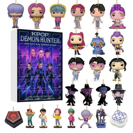 Calendrier de l'Avent 2D Chasseur de Démons - 24 breloques sapin de Noël et figurines Kpop à offrir pour Noël (1/4)