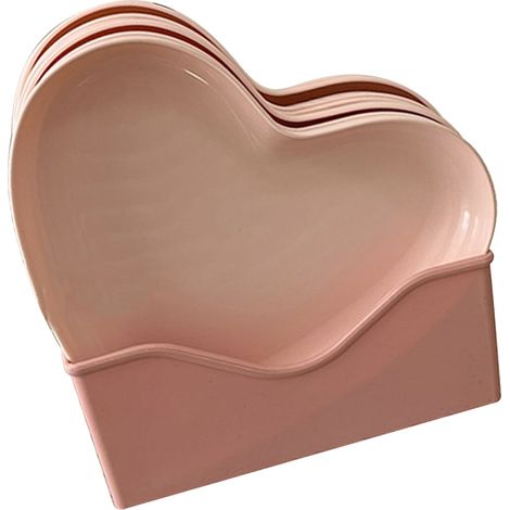 Plateau de service Assiette à dîner en forme de cœur en plastique facile à nettoyer Vaisselle de cuisine polyvalente pour les fêtes de mariage 5 plateaux avec support (1/5)