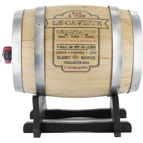 Distributeur de vin tonneau en bois avec robinet BISTROT (1/2)