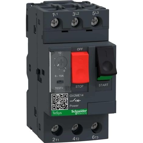 Interruttore automatico motore TeSys GV2ME - 6-10A - 3P 3d - sgancio termomagnetico - GV2ME14