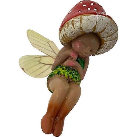 Figurine de fée endormie, artisanat, lutin champignon, ornement, statue, décoration