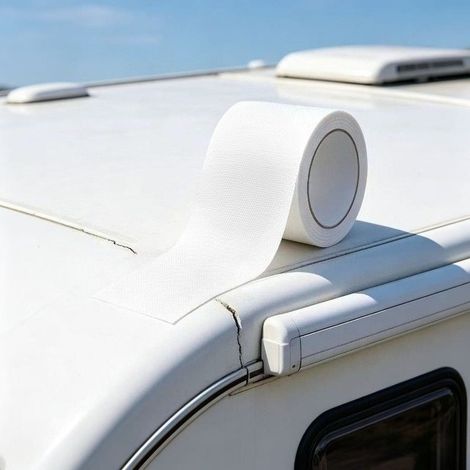 Nastro adesivo bianco per riparazioni in pelle – Nastro adesivo flessibile ad alta viscosità per divani, auto e borse (10 cm x 5 m) (1/5)