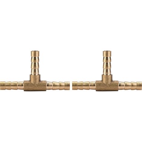 raccords en T en laiton à 3 voies pour tuyau, connecteur à barbes, pour air, eau, huile, gaz et carburant (6 mm) (1/5)