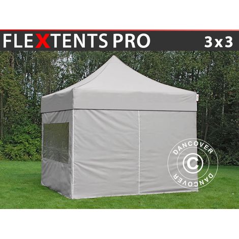 Pop up gazebo FleXtents PRO 3x3 m Latte, incl. 4 sidewalls