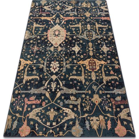 Wool carpet POLONIA Persej oriental navy blue blue 170x235 cm