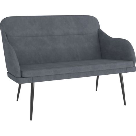 Banc banquette 110 x 76 x 80 cm velours gris foncé