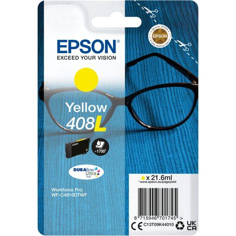 Cartuccia d'inchiostro originale Epson 408L Giallo XL, inchiostro DURABrite Ultra ad alta resa per stampanti Epson (1/3)