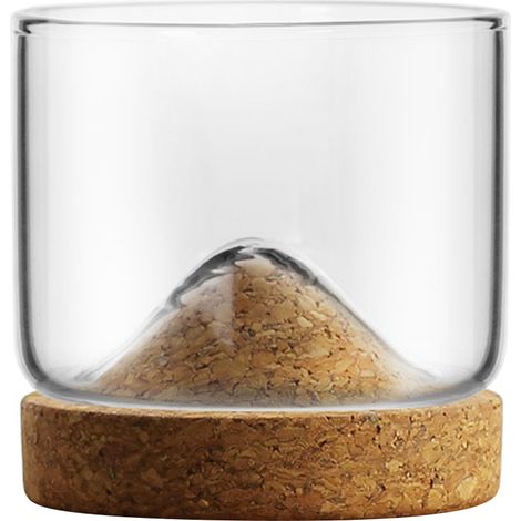Verre à whisky créatif, petit verre japonais, verre à vin à fond en bois, style montagne.