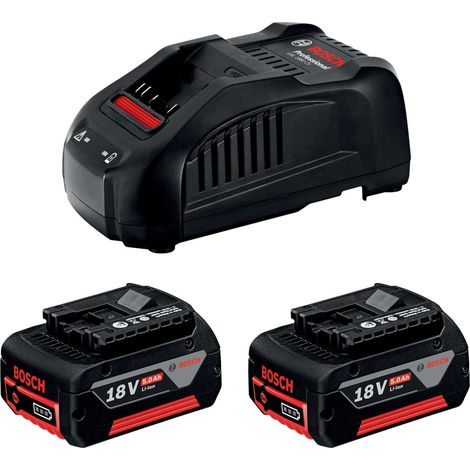 Bosch-B Kit 2 Batterie 18V-5.0 Ah + Caricabatterie