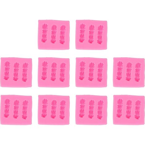 10 Moules en silicone rose résistants haute température, moule multifonction DIY pour biscuits, chocolat, bonbons (1/5)